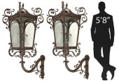 (2) MONUMENTAL WROUGHT IRON LA