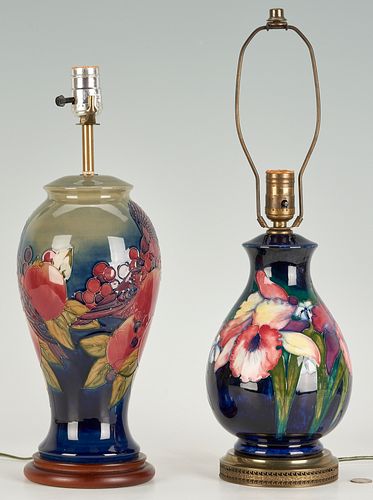 2 MOORCROFT POTTERY LAMPS, INCL.