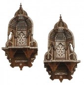 (2) MOORISH INLAID DOMED HANGI