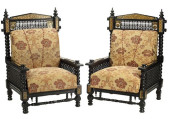 (2) MOORISH STYLE EBONIZED &AM