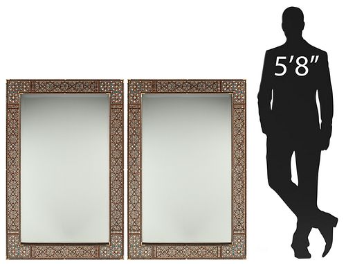 (2) MOORISH STYLE INLAID MIRRORS,