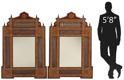 (2) MOORISH STYLE INLAID MIRRORS,