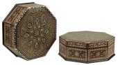 (2) MOORISH STYLE INLAID OCTAG