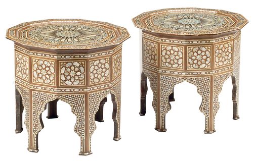 (2) MOORISH STYLE INLAID SIDE