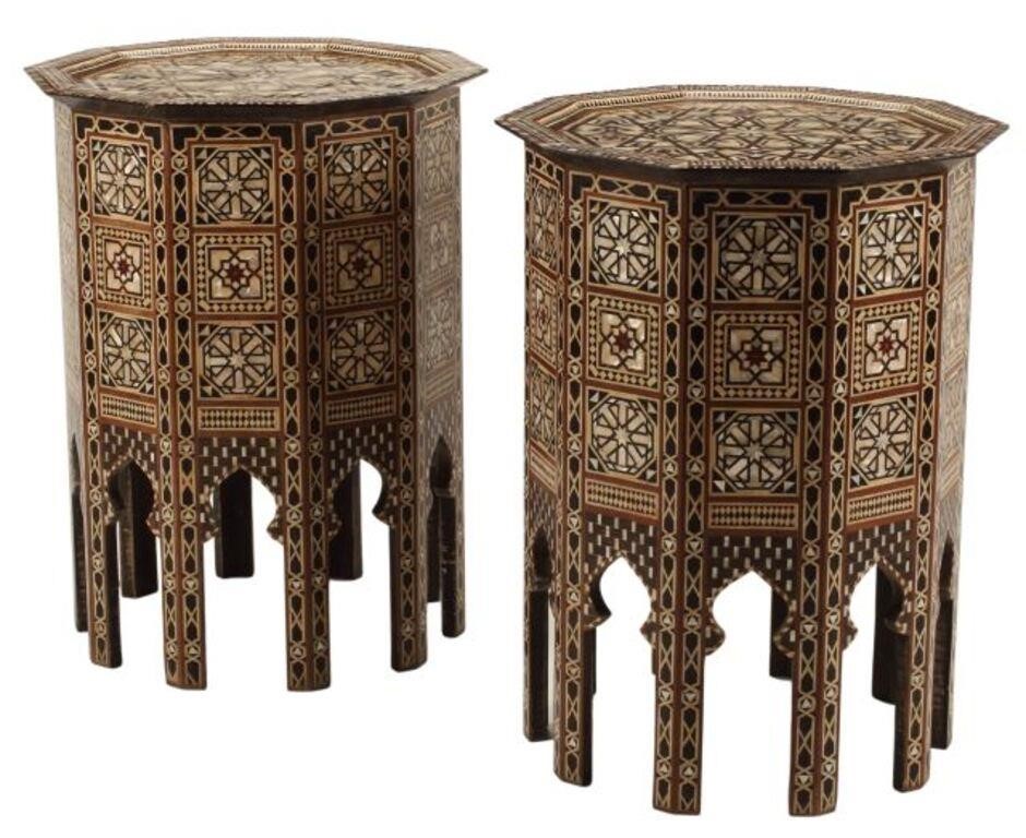 (2) MOORISH STYLE INLAID SIDE