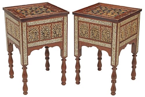 (2) MOORISH STYLE INLAID SQUARE