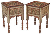 (2) MOORISH STYLE INLAID SQUAR