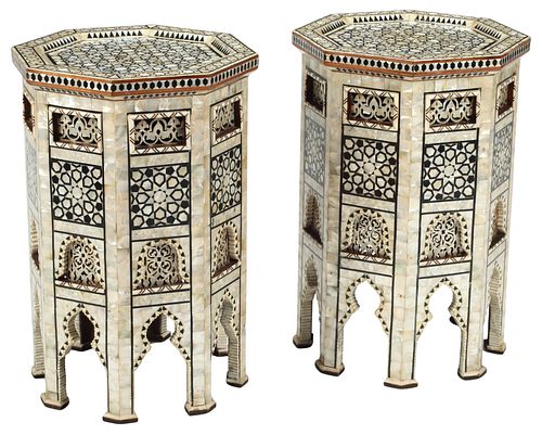(2) MOORISH STYLE SHELL INLAID