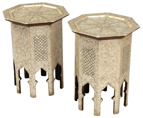 (2) MOORISH STYLE SHELL-INLAID SIDE