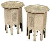 (2) MOORISH STYLE SHELL-INLAID