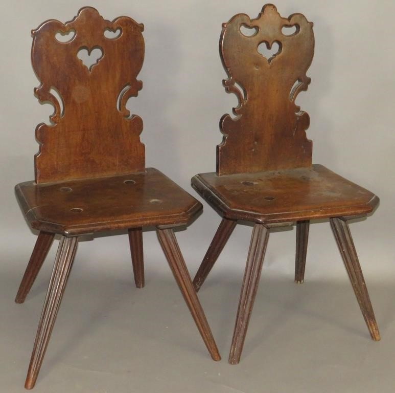 2 MORAVIAN CHAIRSca. 1790; in