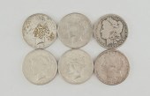 2 MORGAN AND 4 PEACE SILVER DO