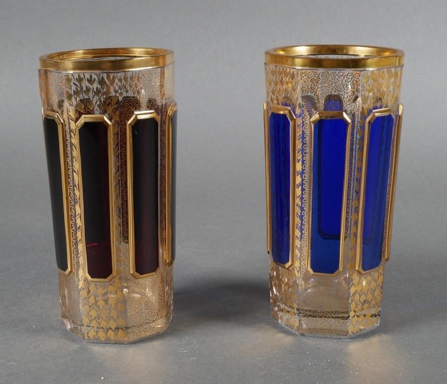 2 MOSER BOHEMIAN GLASS