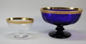 2 MOSER GLASS PEDESTAL BOWLSMo