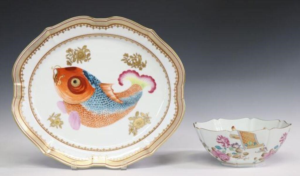 (2) MOTTAHEDEH HAND-PAINTED