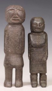 (2) MOUND BUILDERS STYLE STONE