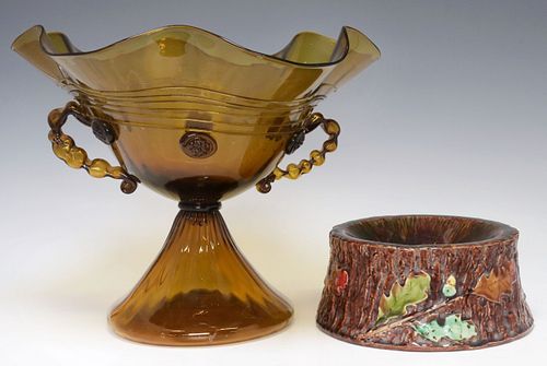 (2) MURANO ART GLASS CENTERPIECE