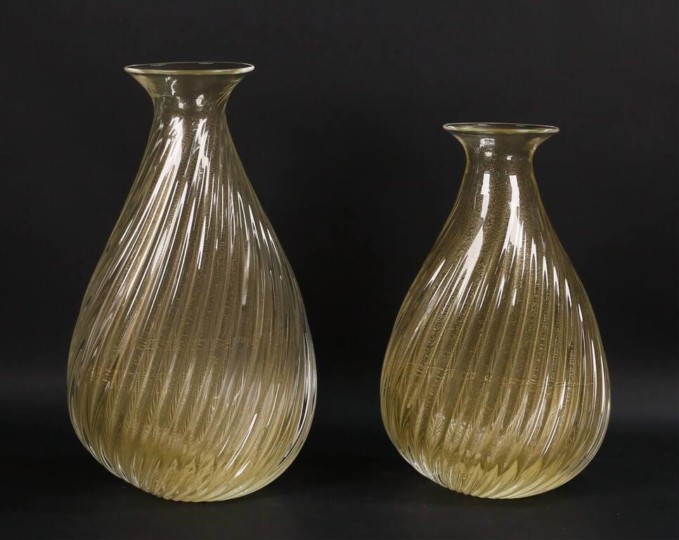 2 MURANO STYLE MODERN ART GLASS
