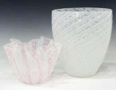 (2) MURANO VENINI LATTICINO AR