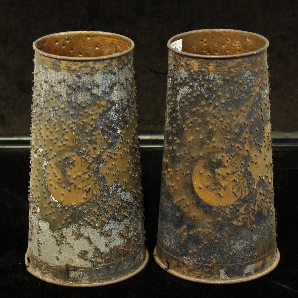 (2) MUSIC BOX TIN CONES - Scarce