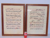 2 MUSIC SHEETS ON VELLUM, FRAM