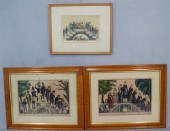 2 N Currier prints,  "The Stag