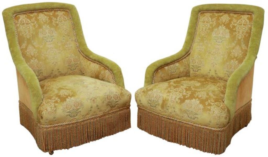 (2) NAPOLEON III VELVET & FRINGED