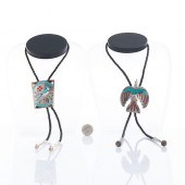 2 NATIVE AMERICAN BOLO TIES, T