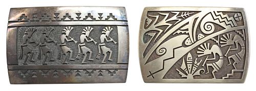 (2) NATIVE AMERICAN HOPI STERLING