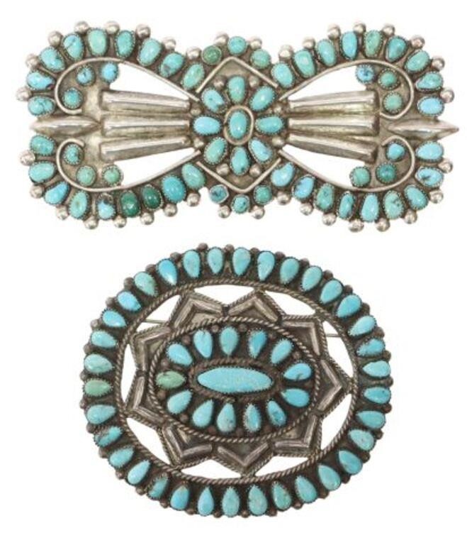 (2) NATIVE AMERICAN PETIT POINT