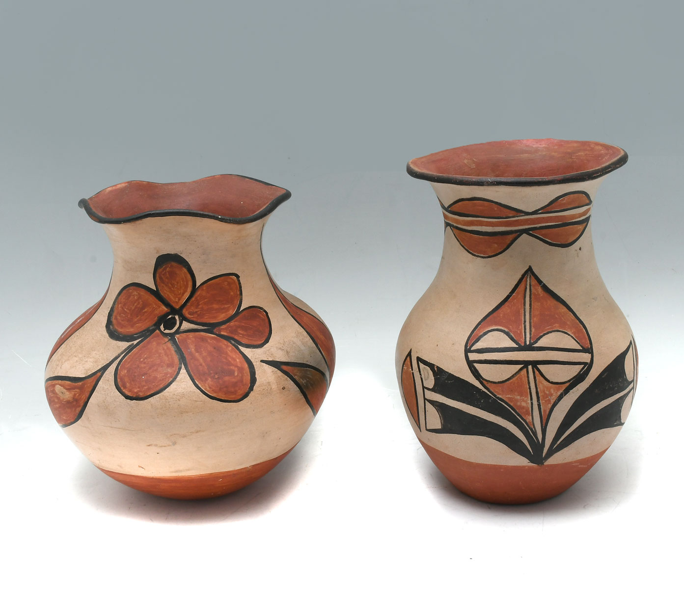 2 NATIVE AMERICAN POTTERY OLLA'S: