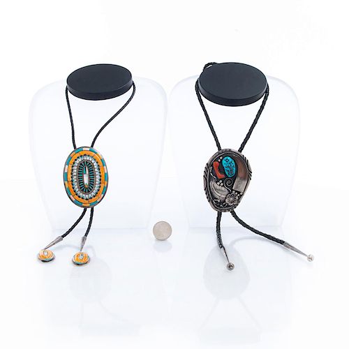 2 NATIVE AMERICAN TRIBAL SILVER AND