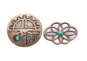 2 NATIVE AMERICAN TURQOISE PIN