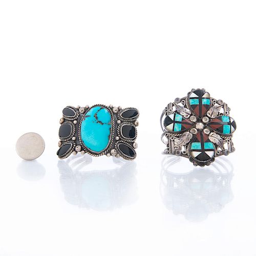 2 NATIVE AMERICAN TURQUOISE AND