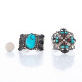 2 NATIVE AMERICAN TURQUOISE AN