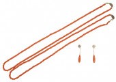 2 NATURAL CORAL NECKLACES AND