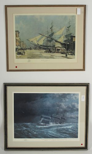 2 NAUTICAL LITHOGRAPHS, STOBART &