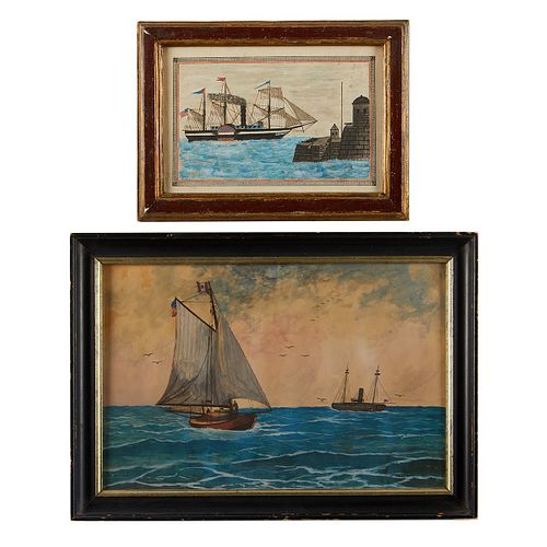 2 NAUTICAL WATERCOLOR FOLK