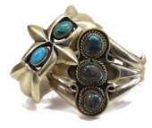(2) NAVAJO SAND-CAST SILVER &