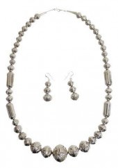 (2) NAVAJO SILVER BENCH BEAD N