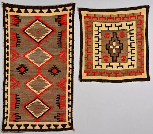 2 NAVAJO WEAVINGS W/ RED