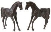 (2) NEAR LIFE-SIZE BRONZE STAN