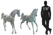 (2) NEAR LIFE-SIZE VERDIGRIS B