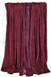 (2) Near pair velvet curtains