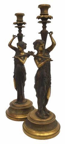 (2) NEOCLASSICAL GILT METAL FIGURAL