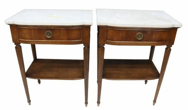 (2) NEOCLASSICAL MARBLE-TOP