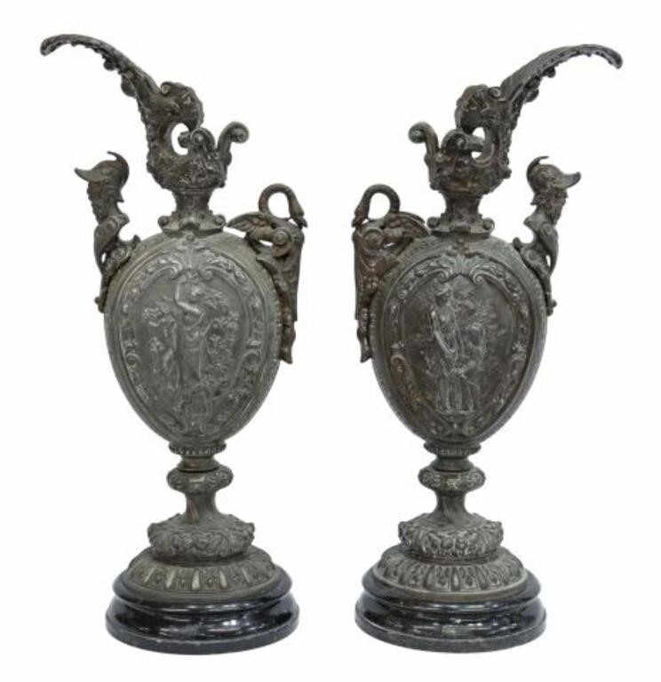 (2) NEOCLASSICAL PATINATED METAL