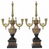 (2) NEOCLASSICAL STONE CANDELA