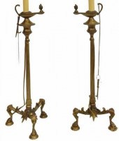 (2) NEOCLASSICAL STYLE BRASS C