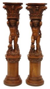 (2) NEOCLASSICAL STYLE CARVED